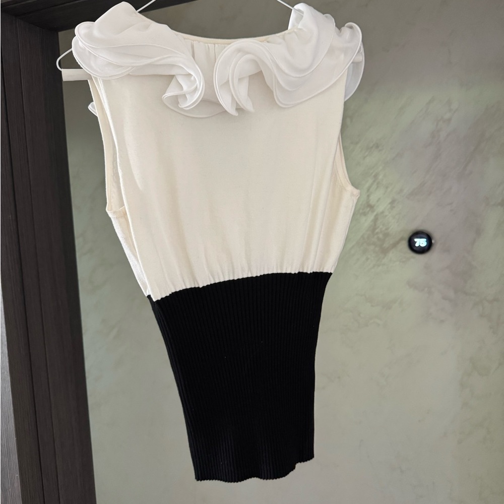 Belldini White and Black Ruffle Blouse - Picture 3 of 3
